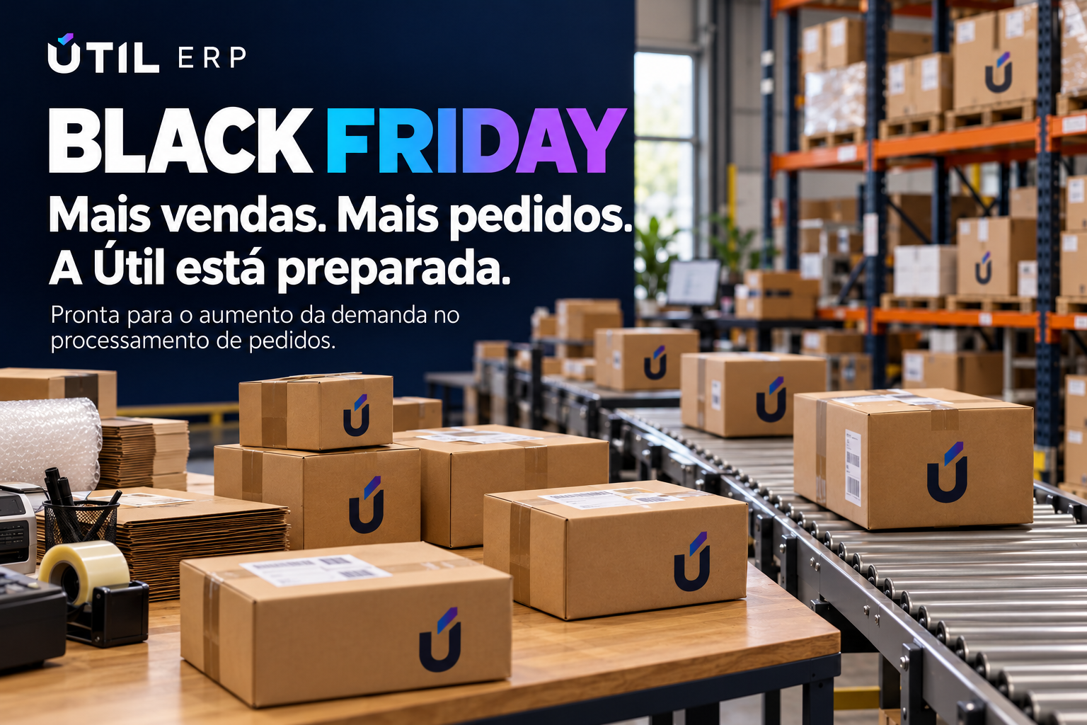 Black Friday: mais vendas, mais pedidos. A Útil está preparada para o aumento da demanda no processamento de pedidos.